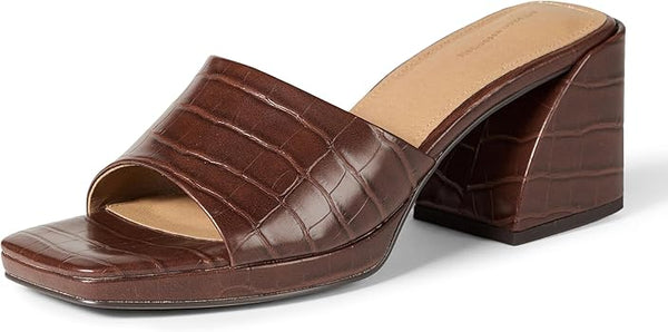 Women's Platform Block Heel Mule Sandals